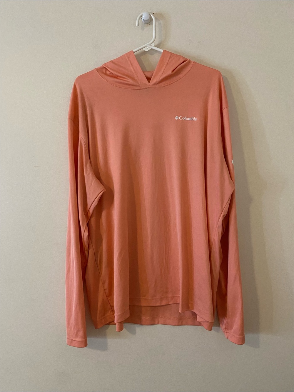 Columbia Peach Long Sleeve Hooded Sun Shirt - Coral Pink